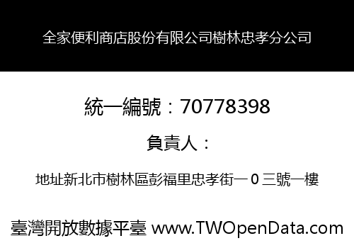全家便利商店股份有限公司樹林忠孝分公司