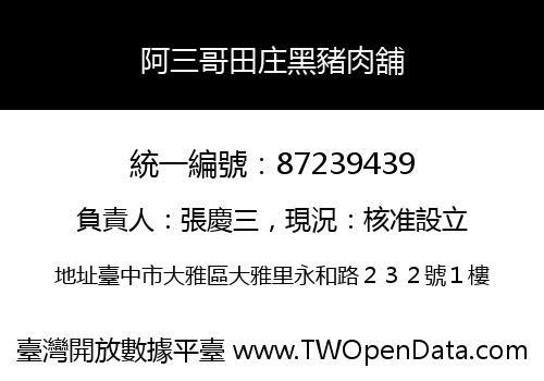 阿三哥田庄黑豬肉舖