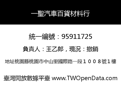 一聖汽車百貨材料行