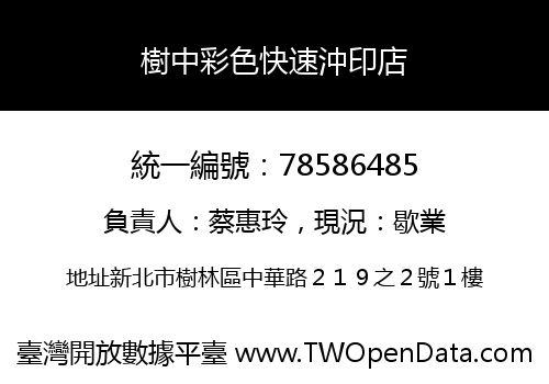 樹中彩色快速沖印店