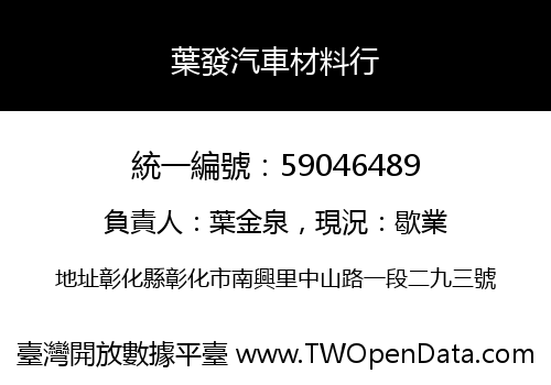 葉發汽車材料行