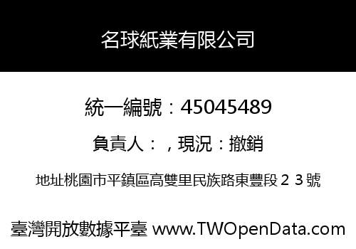名球紙業有限公司