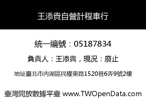 王添貴自營計程車行