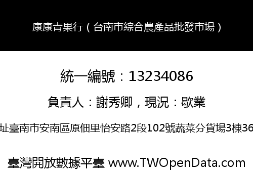 康康青果行（台南市綜合農產品批發市場）