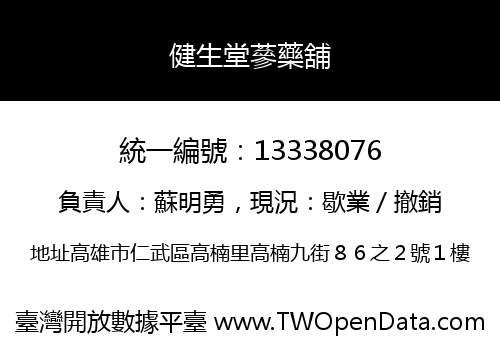 健生堂蔘藥舖