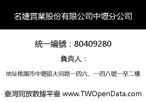 名婕實業股份有限公司中壢分公司