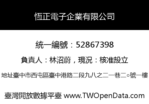 恆正電子企業有限公司