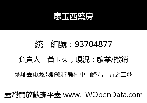 惠玉西藥房