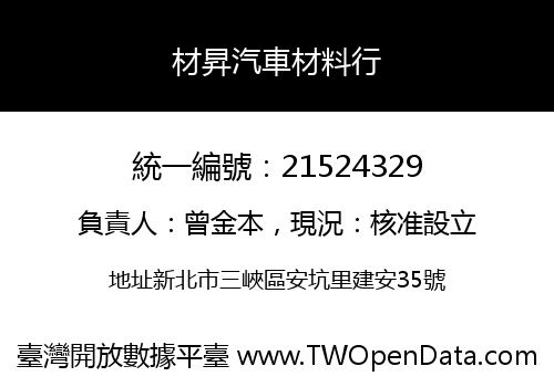 材昇汽車材料行
