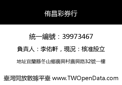 侑昌彩券行