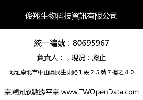 俊翔生物科技資訊有限公司