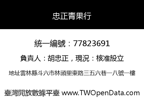 忠正青果行