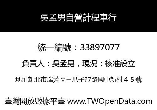 吳孟男自營計程車行