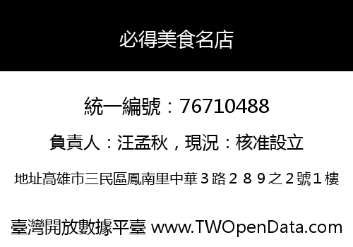 必得美食名店