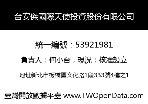 台安傑國際天使投資股份有限公司