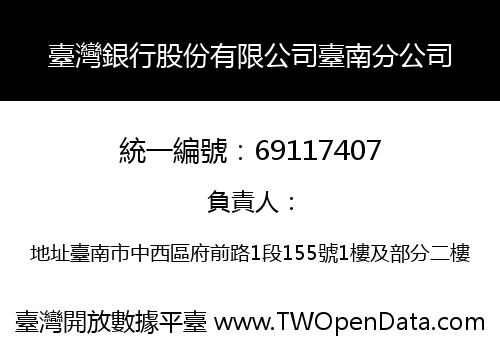 臺灣銀行股份有限公司臺南分公司