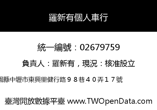 羅新有個人車行