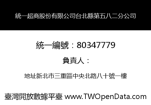 統一超商股份有限公司台北縣第五八二分公司