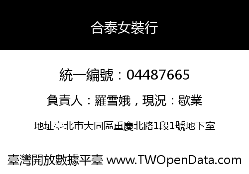 合泰女裝行