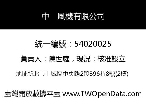 中一風機有限公司