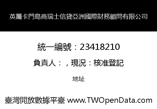 英屬卡門島商瑞士信貸亞洲國際財務顧問有限公司