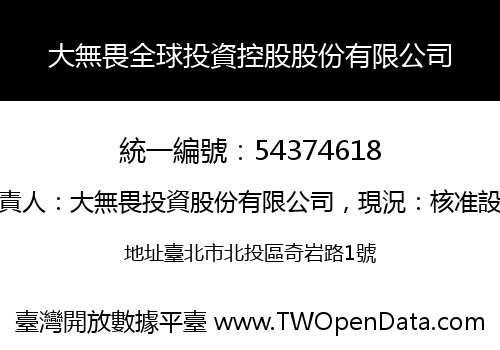 大無畏全球投資控股股份有限公司