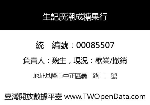 生記廣潮成糖果行