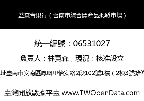 益森青果行（台南市綜合農產品批發市場）