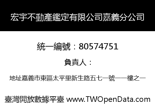 宏宇不動產鑑定有限公司嘉義分公司