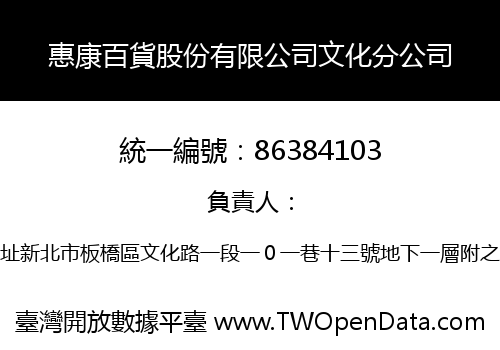 惠康百貨股份有限公司文化分公司