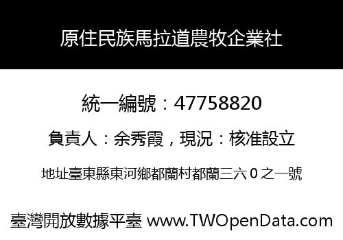 原住民族馬拉道農牧企業社