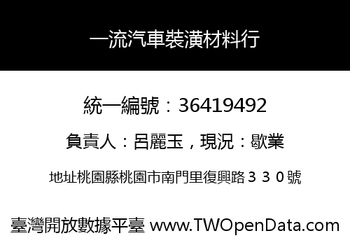 一流汽車裝潢材料行