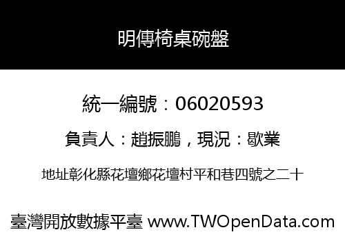 明傳椅桌碗盤