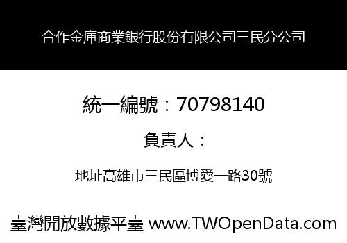 合作金庫商業銀行股份有限公司三民分公司