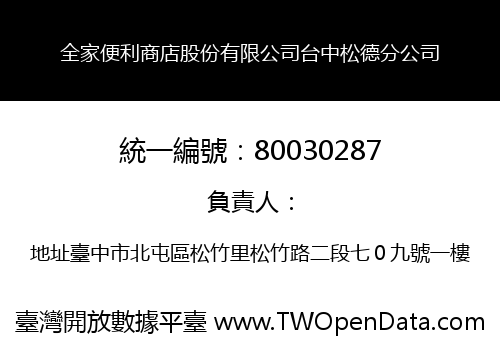 全家便利商店股份有限公司台中松德分公司