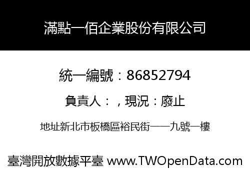 滿點一佰企業股份有限公司