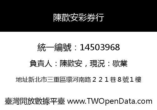陳歡安彩券行
