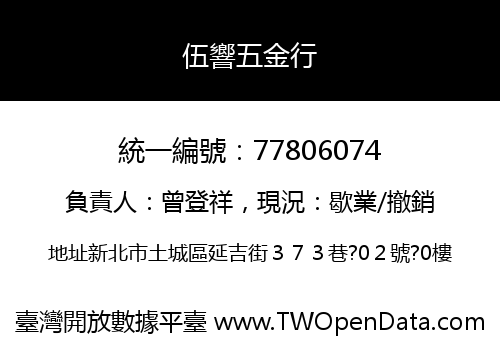 伍響五金行
