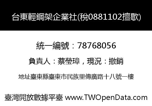 台東輕鋼架企業社(稅0881102擅歇)