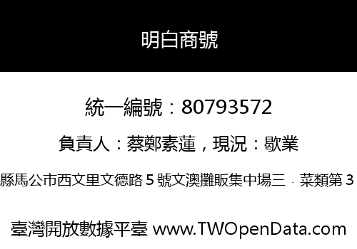 明白商號