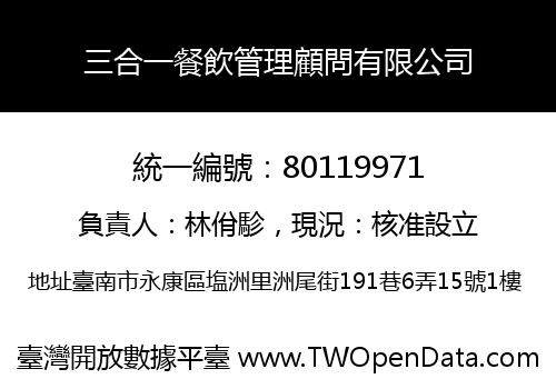 三合一餐飲管理顧問有限公司