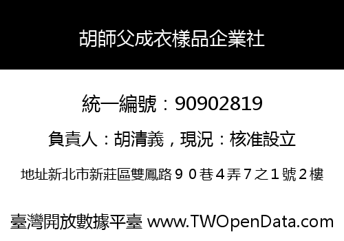 胡師父成衣樣品企業社