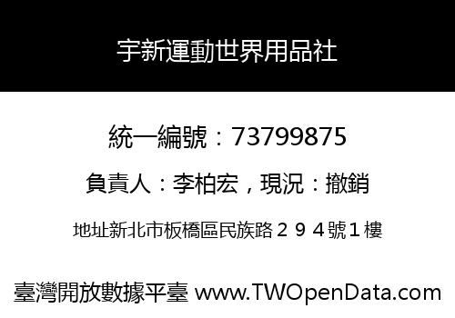 宇新運動世界用品社