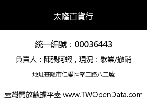 太隆百貨行