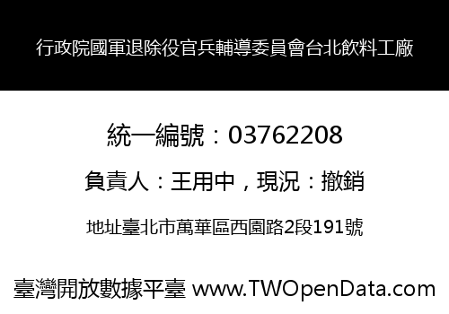 行政院國軍退除役官兵輔導委員會台北飲料工廠