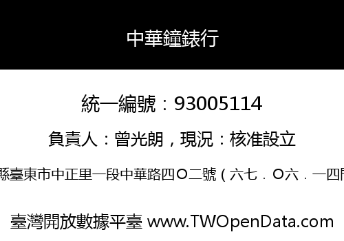 中華鐘錶行