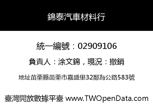 錦泰汽車材料行