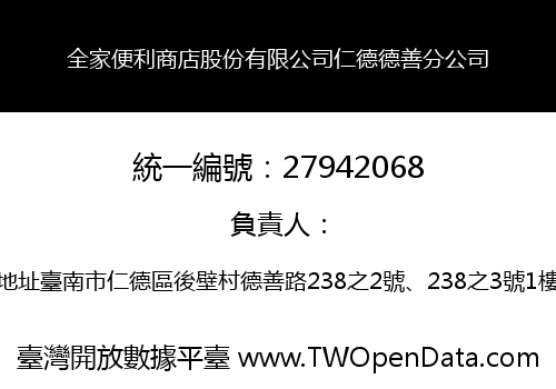 全家便利商店股份有限公司仁德德善分公司
