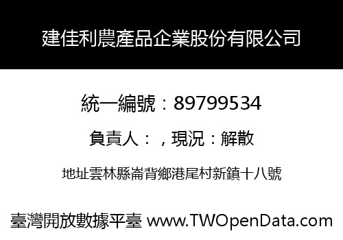 建佳利農產品企業股份有限公司