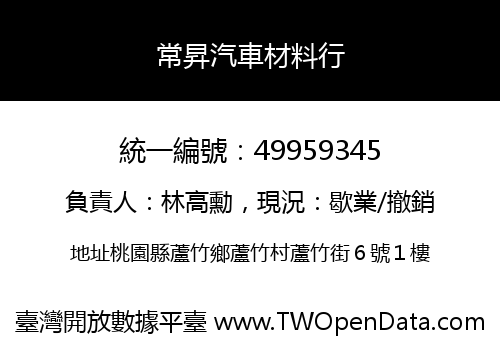 常昇汽車材料行